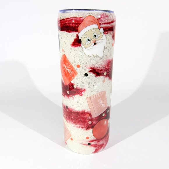 Custom 20oz Double Wall Stainless Steel Glitter Epoxy Christmas Tumbler - Picture 2 of 6